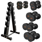 Round Hex Dumbbell Rubber-Coated with Non-Slip Handle