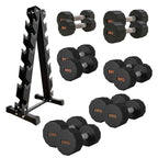 Round Hex Dumbbell Rubber-Coated with Non-Slip Handle