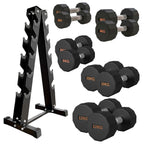 Round Hex Dumbbell Rubber-Coated with Non-Slip Handle