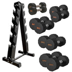 Round Hex Dumbbell Rubber-Coated with Non-Slip Handle