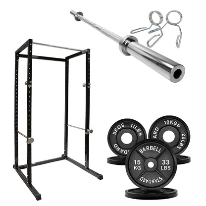 G100 Heavy-Duty Power Rack - Professional Strength Training Station with Integrated Pull-up Bar - Reinforced Steel Construction - Spacious Design for Compound Lifts - Customisable with Optional
