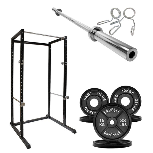 G100 Heavy-Duty Power Rack - Professional Strength Training Station with Integrated Pull-up Bar - Reinforced Steel Construction - Spacious Design for Compound Lifts - Customisable with Optional