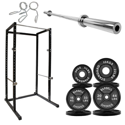 G100 Heavy-Duty Power Rack - Professional Strength Training Station with Integrated Pull-up Bar - Reinforced Steel Construction - Spacious Design for Compound Lifts - Customisable with Optional