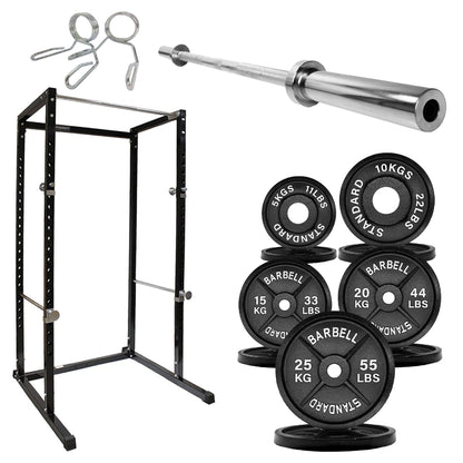 G100 Heavy-Duty Power Rack - Professional Strength Training Station with Integrated Pull-up Bar - Reinforced Steel Construction - Spacious Design for Compound Lifts - Customisable with Optional