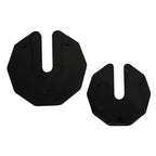 Two black rubber gaskets on a white background