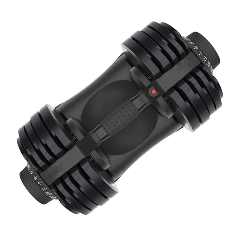 Black cylindrical device with multiple knobs on a white background