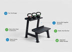Heavy-Duty 2-Tier Steel Kettlebell & Dumbbell Storage Rack for Home & Commercial Gym