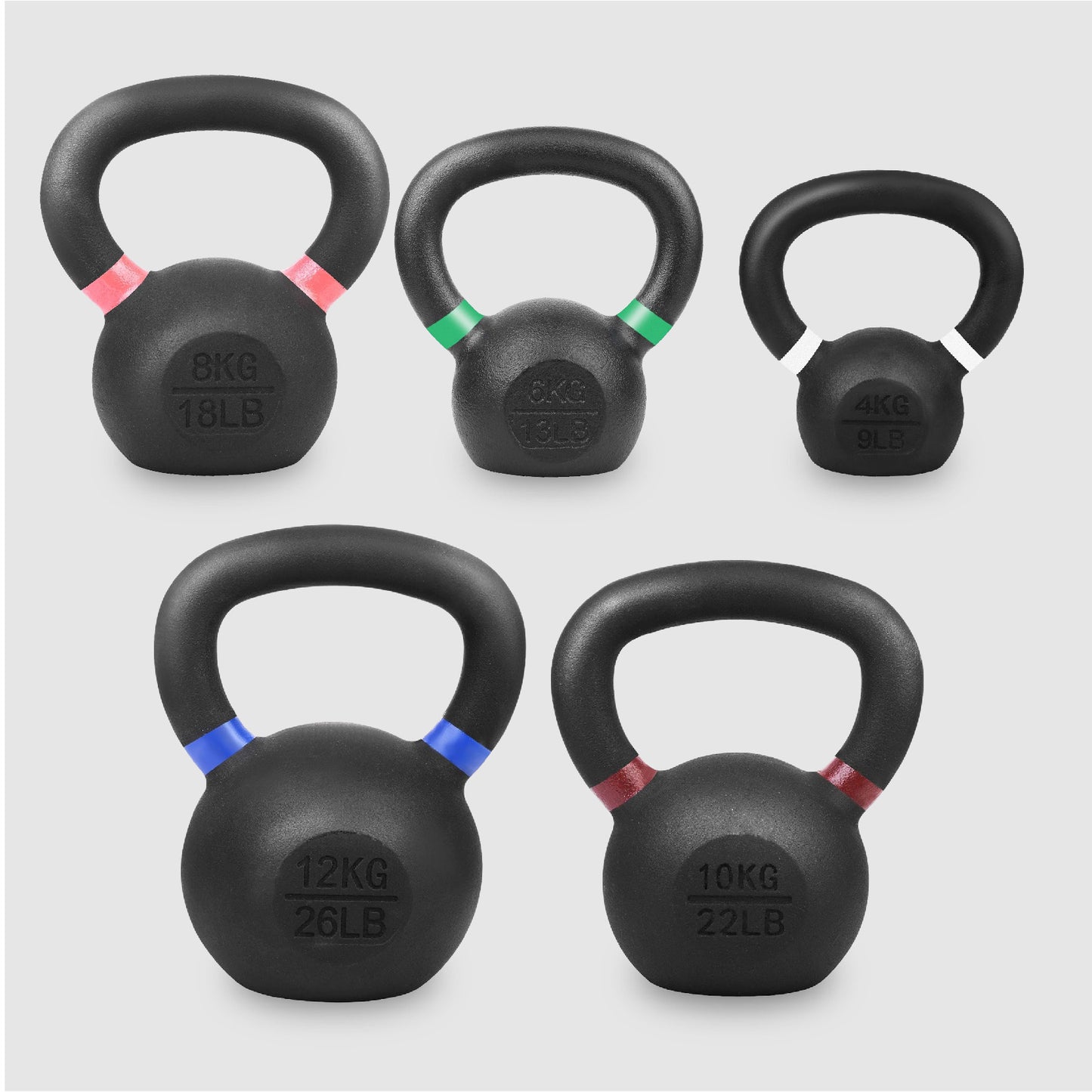 Cast Iron Kettlebells - Premium Solid Construction with Smooth Wide Handle for Swing Training - Multiple Weight Options Available - Perfect for Home Gym
