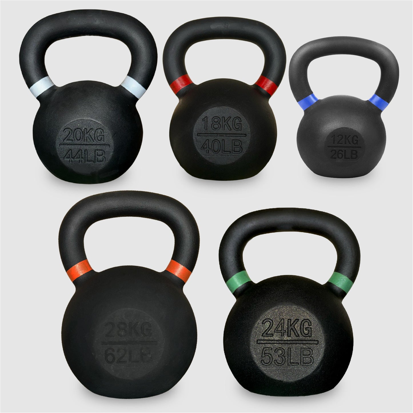 Cast Iron Kettlebells - Premium Solid Construction with Smooth Wide Handle for Swing Training - Multiple Weight Options Available - Perfect for Home Gym