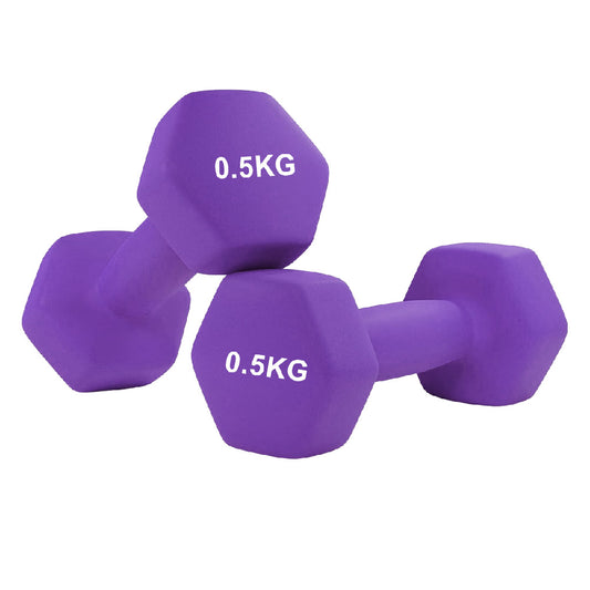 Anti-Roll Non-Slip Neoprene Dumbbells Pair – Hand Weights for Home Gym | 0.5kg to 10kg | Free Weights for Men & Women | Durable Coated Dumbbell Set for Strength Training & Fitness