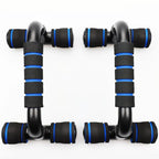 Black and blue hand gripper on a white background