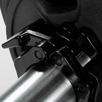 Close-up of a motorcycle handlebar with throttle grip