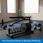 Horizontal Weight Plate Rack, Heavy-Duty Steel Olympic & Standard Plate Storage Holder
