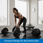 Horizontal Weight Plate Rack, Heavy-Duty Steel Olympic & Standard Plate Storage Holder