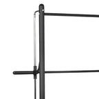 Black metal gate on a white background