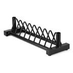Black Weight Plate Storage Rack with White Background