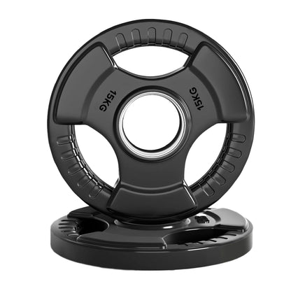 Premium Tri-Grip Olympic Weight Plate - Professional Fitness Equipment for Home and Commercial Gyms - Heavy-Duty Training Gear for Strength and Conditioning - High-Quality Exercise Accessories