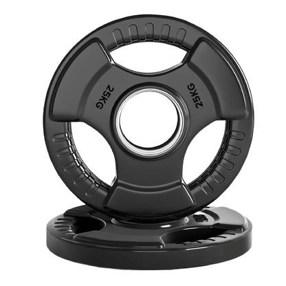 Premium Tri-Grip Olympic Weight Plate - Professional Fitness Equipment for Home and Commercial Gyms - Heavy-Duty Training Gear for Strength and Conditioning - High-Quality Exercise Accessories