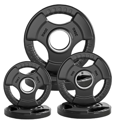 Premium Tri-Grip Olympic Weight Plate - Professional Fitness Equipment for Home and Commercial Gyms - Heavy-Duty Training Gear for Strength and Conditioning - High-Quality Exercise Accessories