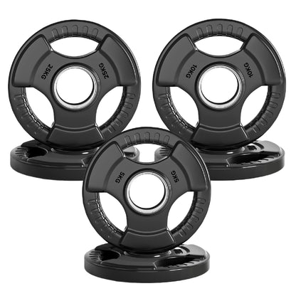 Premium Tri-Grip Olympic Weight Plate - Professional Fitness Equipment for Home and Commercial Gyms - Heavy-Duty Training Gear for Strength and Conditioning - High-Quality Exercise Accessories