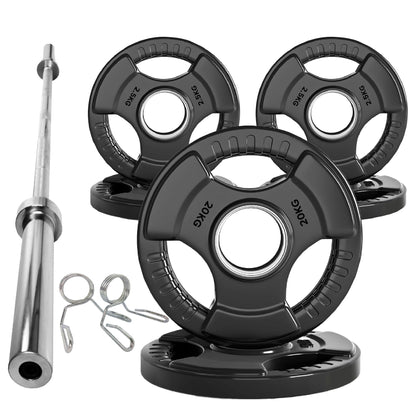 Premium Tri-Grip Olympic Weight Plate - Professional Fitness Equipment for Home and Commercial Gyms - Heavy-Duty Training Gear for Strength and Conditioning - High-Quality Exercise Accessories