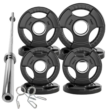 Premium Tri-Grip Olympic Weight Plate - Professional Fitness Equipment for Home and Commercial Gyms - Heavy-Duty Training Gear for Strength and Conditioning - High-Quality Exercise Accessories
