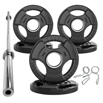 Premium Tri-Grip Olympic Weight Plate - Professional Fitness Equipment for Home and Commercial Gyms - Heavy-Duty Training Gear for Strength and Conditioning - High-Quality Exercise Accessories