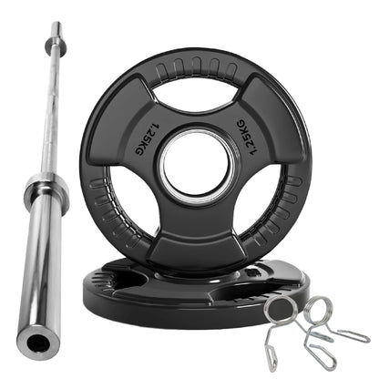 Premium Tri-Grip Olympic Weight Plate - Professional Fitness Equipment for Home and Commercial Gyms - Heavy-Duty Training Gear for Strength and Conditioning - High-Quality Exercise Accessories