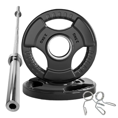 Premium Tri-Grip Olympic Weight Plate - Professional Fitness Equipment for Home and Commercial Gyms - Heavy-Duty Training Gear for Strength and Conditioning - High-Quality Exercise Accessories