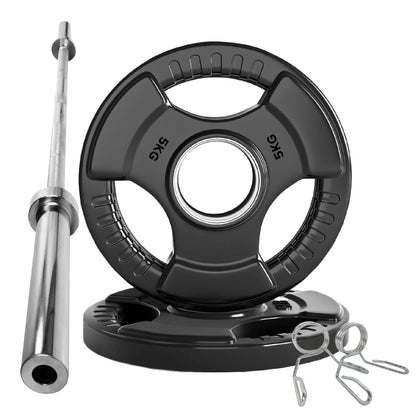 Premium Tri-Grip Olympic Weight Plate - Professional Fitness Equipment for Home and Commercial Gyms - Heavy-Duty Training Gear for Strength and Conditioning - High-Quality Exercise Accessories
