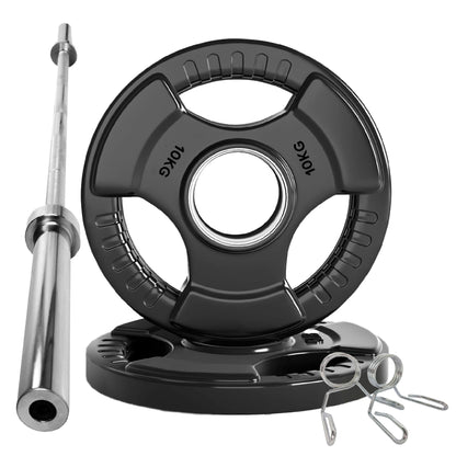 Premium Tri-Grip Olympic Weight Plate - Professional Fitness Equipment for Home and Commercial Gyms - Heavy-Duty Training Gear for Strength and Conditioning - High-Quality Exercise Accessories