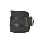 Black wrist support brace on a white background