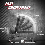 Adjustable office chair with fast adjustment features on a textured gray background