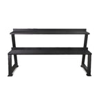 Black 2 Tier Kettlebells Rack with White Background