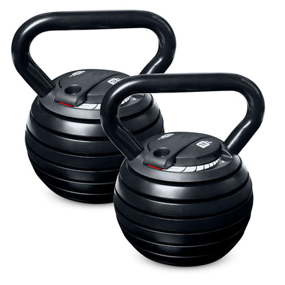 7-in-1 Adjustable Kettlebell Weight Set  to 18kg - Quick-Change Weighted Fitness System - Cast Iron Strength Training Equipment - Space-Saving Home Gym Essential for Full Body Workouts