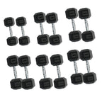 Hex Dumbbell Set 2.5–30kg with Rack