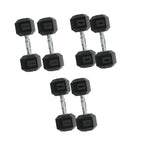 Hex Dumbbells 2.5–15kg with Rack