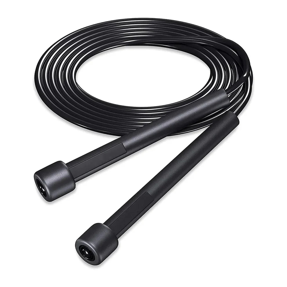 Black jump rope on a white background