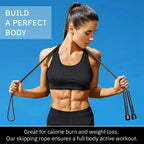 Black Adjustable Skipping Rope for Cardio & Fitness Training