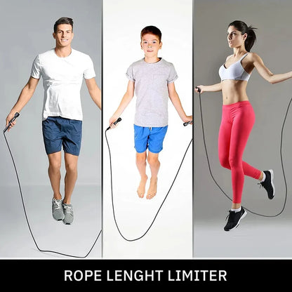Black Skipping Rope – Adjustable Length Jump Rope for Cardio, Endurance & Fat-Burning Workouts at Home, Gym or Outdoor Fitness Training