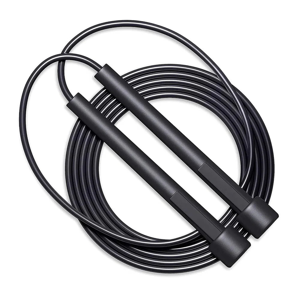 Black jump rope on a white background