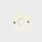 White weight plate with '0.5 KG' marking on a light gray background