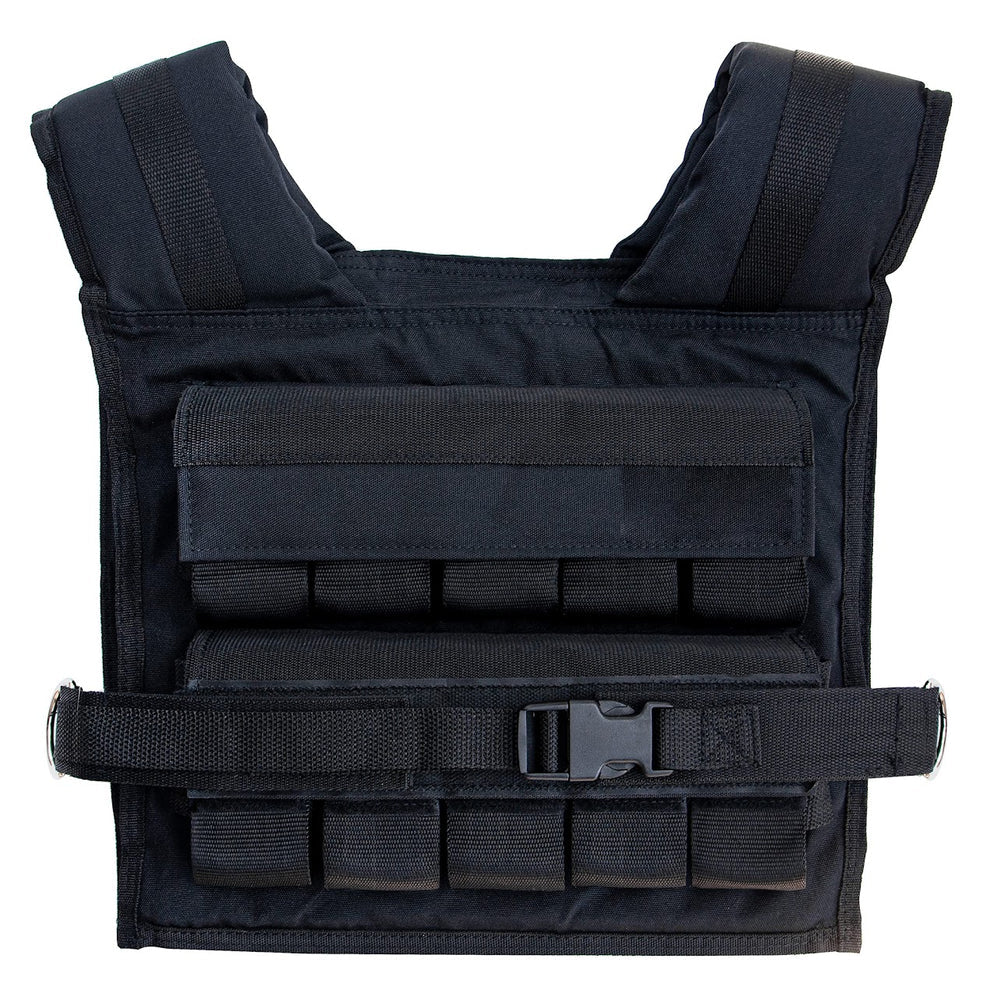 Black tactical vest on a white background
