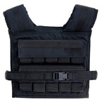 Black tactical vest on a white background